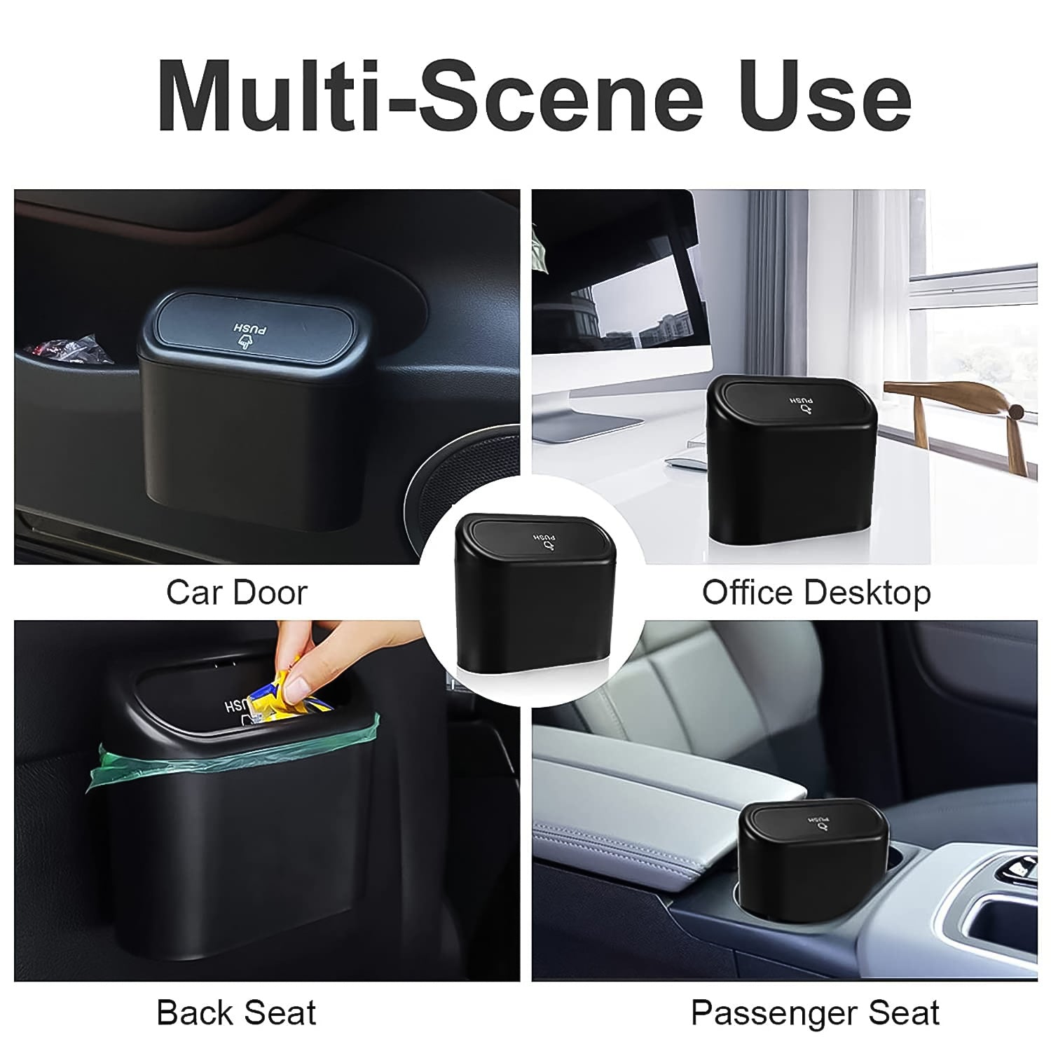 ALVENZA Mini Car Trash Can with Lid – Waterproof & Leak-Proof | Velvet Wheels