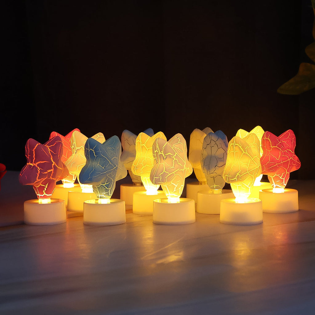 ALVENZA Star Shape LED Tealight Candles – Set of 12 Decorative Lights
