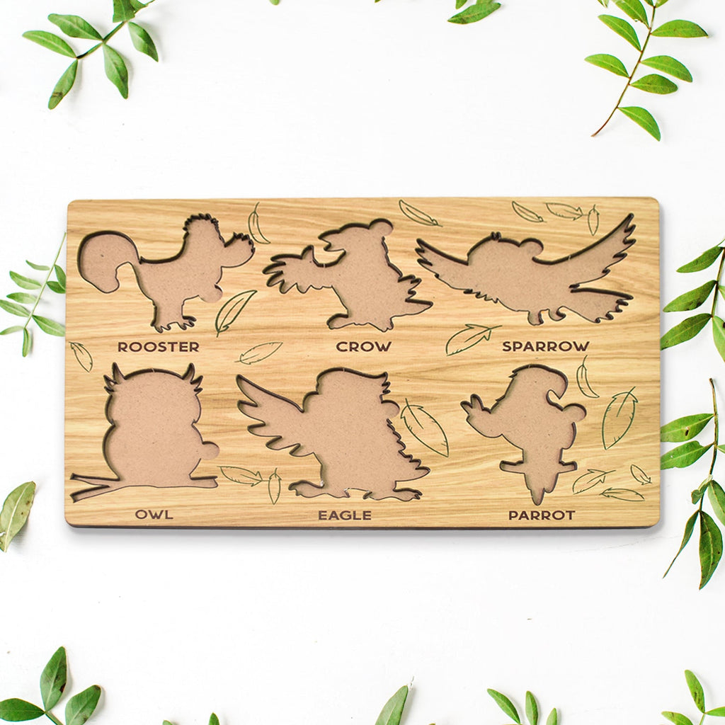Wooden Bird Puzzle Educational Board for Kids | Inventive Play - Detail View 6