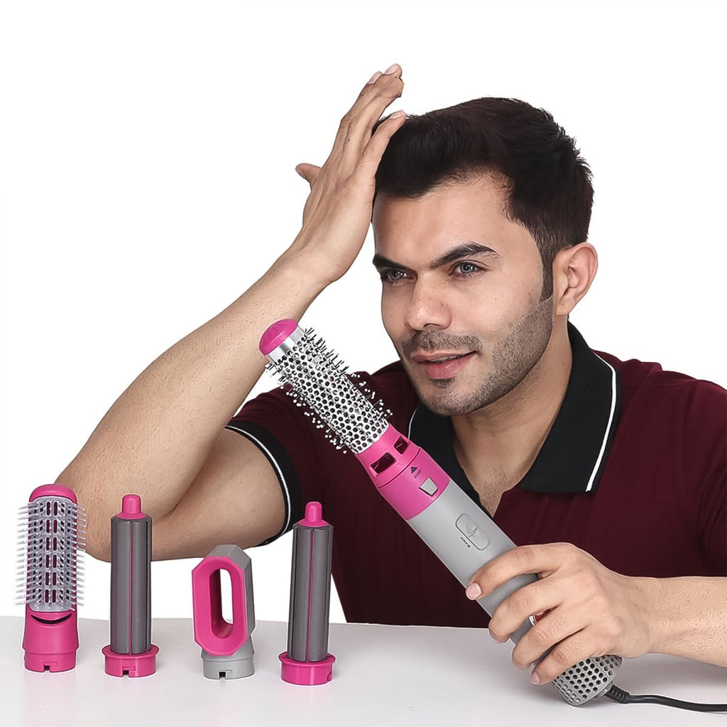 5 In 1 Hair Dryer Brush – Multifunctional Hot Air Styler with 1000W Power