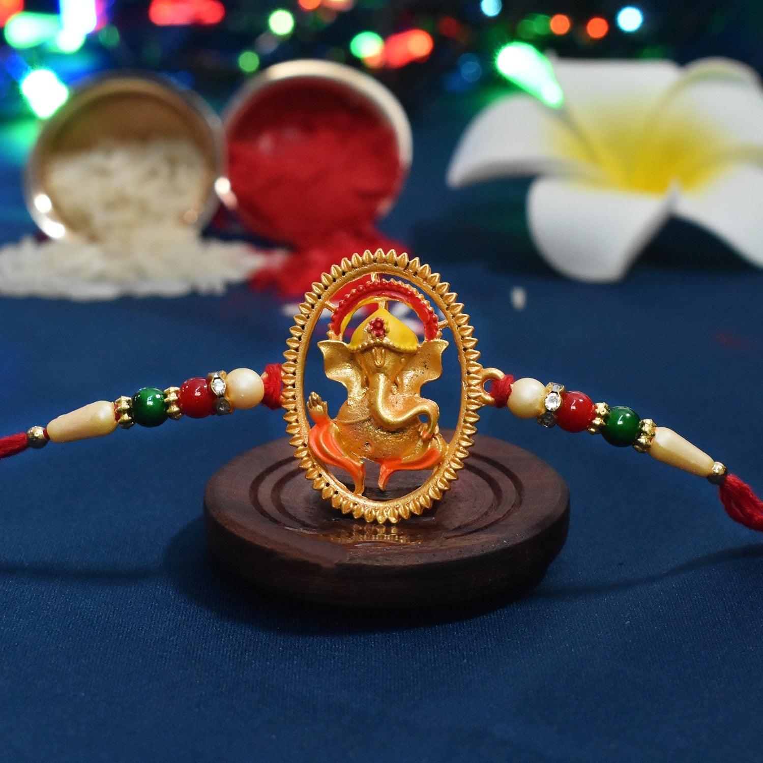 ALVENZA Ganesha Rakhi - Auspicious Designer Thread for Brother