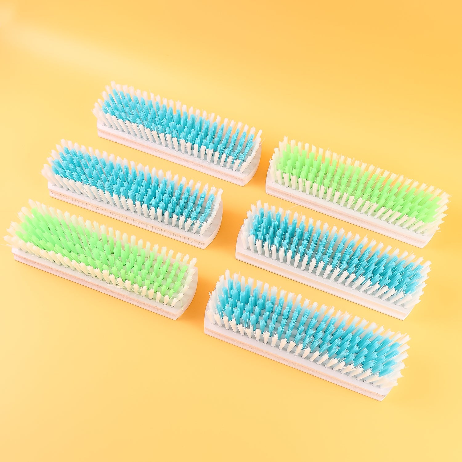ALVENZA Cloth Washing Scrub Brush Set – Heavy-Duty Nylon Bristles with Wooden Handles