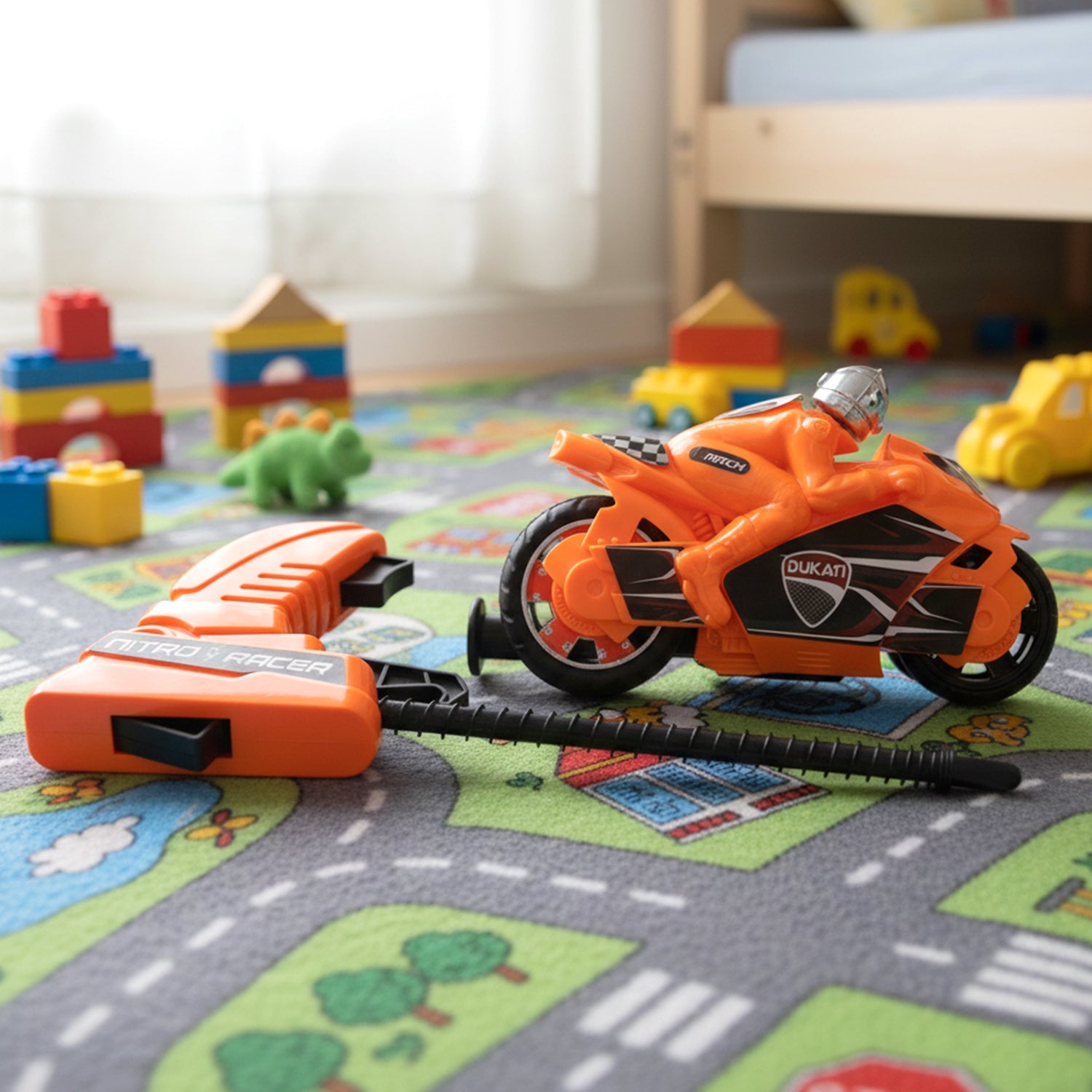 ALVENZA Launcher Racing Bike Toy for Kids – Manual Pull High-Speed Fun