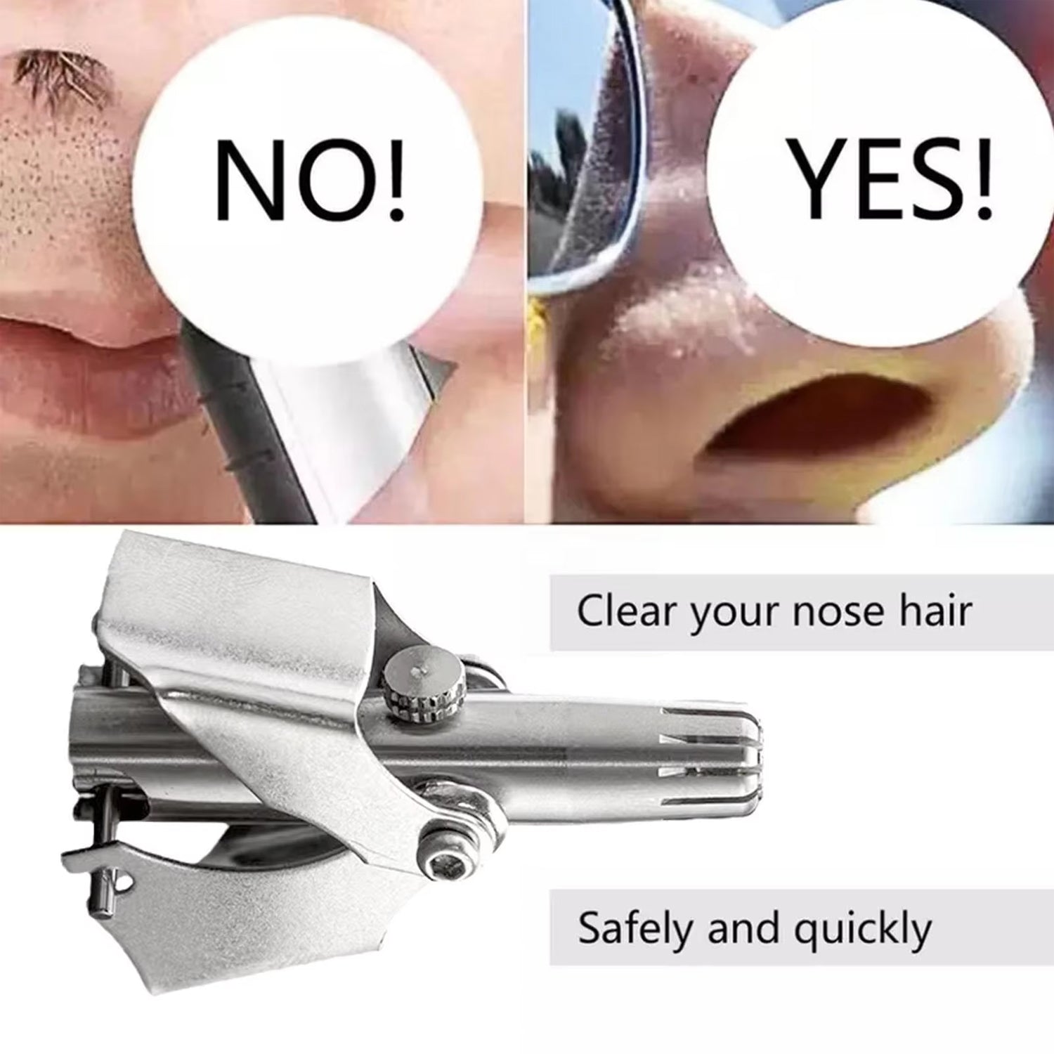 Nose Hair Clipper Stainless Steel Manual Trimmer | Calm & Curl - Detail View 6