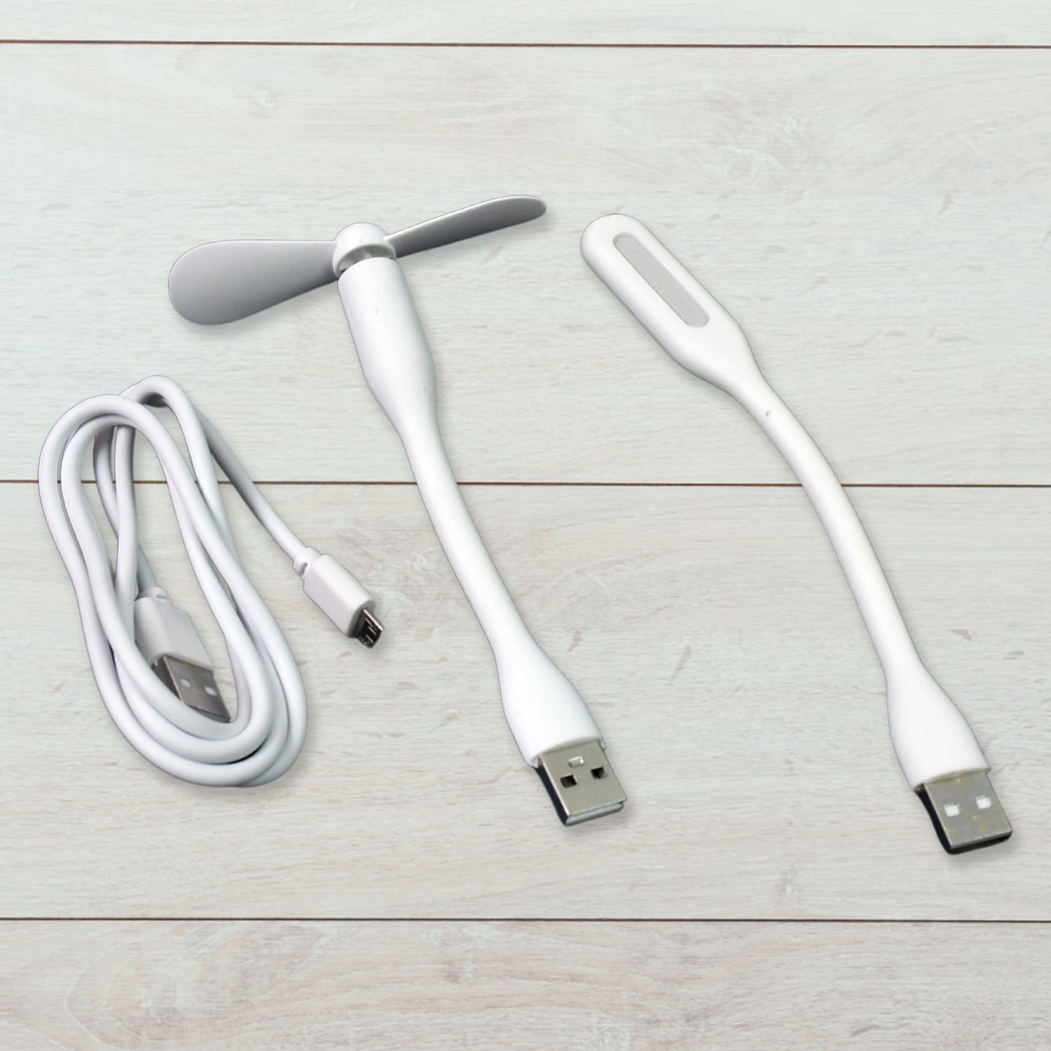 Portable USB Fan Set Mini Fan, LED Light & Cable - Detail View 5