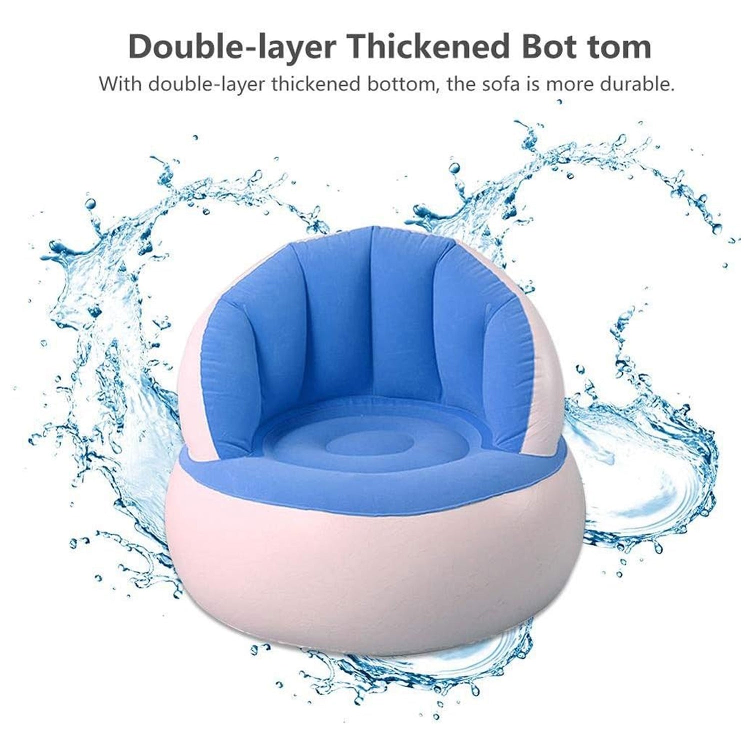 Kids Inflatable Sofa Chair With Foot Pump & Backrest | Play & Move - Back View