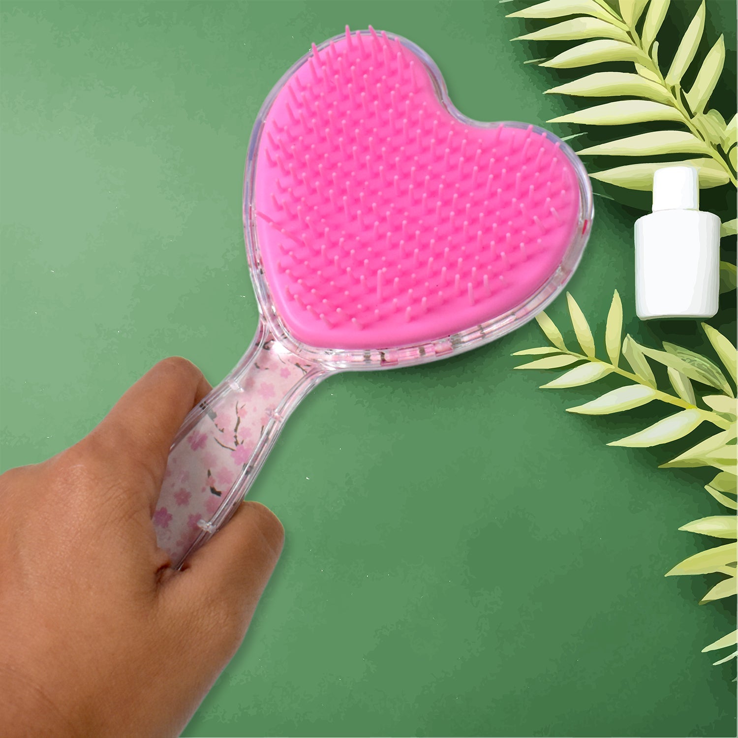 Heart Hair Brush Gentle Detangling & Scalp Massage | Calm & Curl - Front View