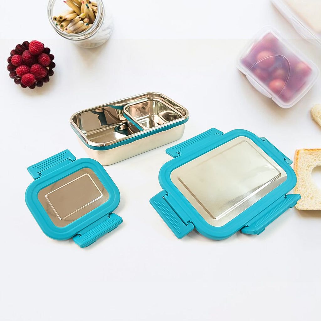 ALVENZA Stainless Steel Lunch Box – Durable Leak-Proof 2 Pc Set