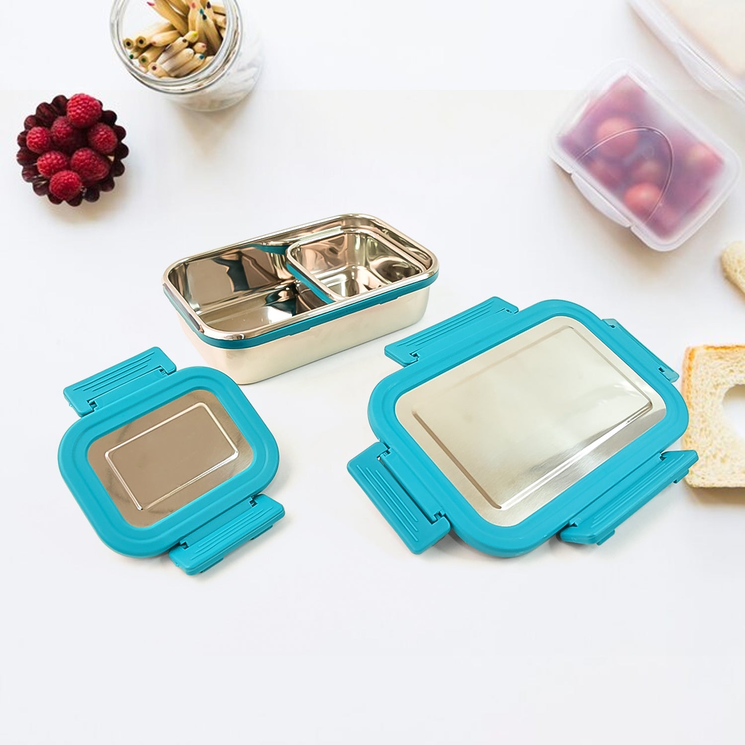 ALVENZA Stainless Steel Lunch Box – Durable Leak-Proof 2 Pc Set