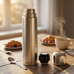 ALVENZA Stainless Steel Vacuum Flask – 1000ML with Carry Bag & Spoon
