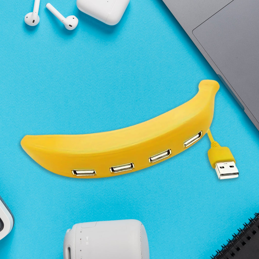 ALVENZA Banana Shape USB Hub – 4-Port 2.0 Splitter | Wiregenix