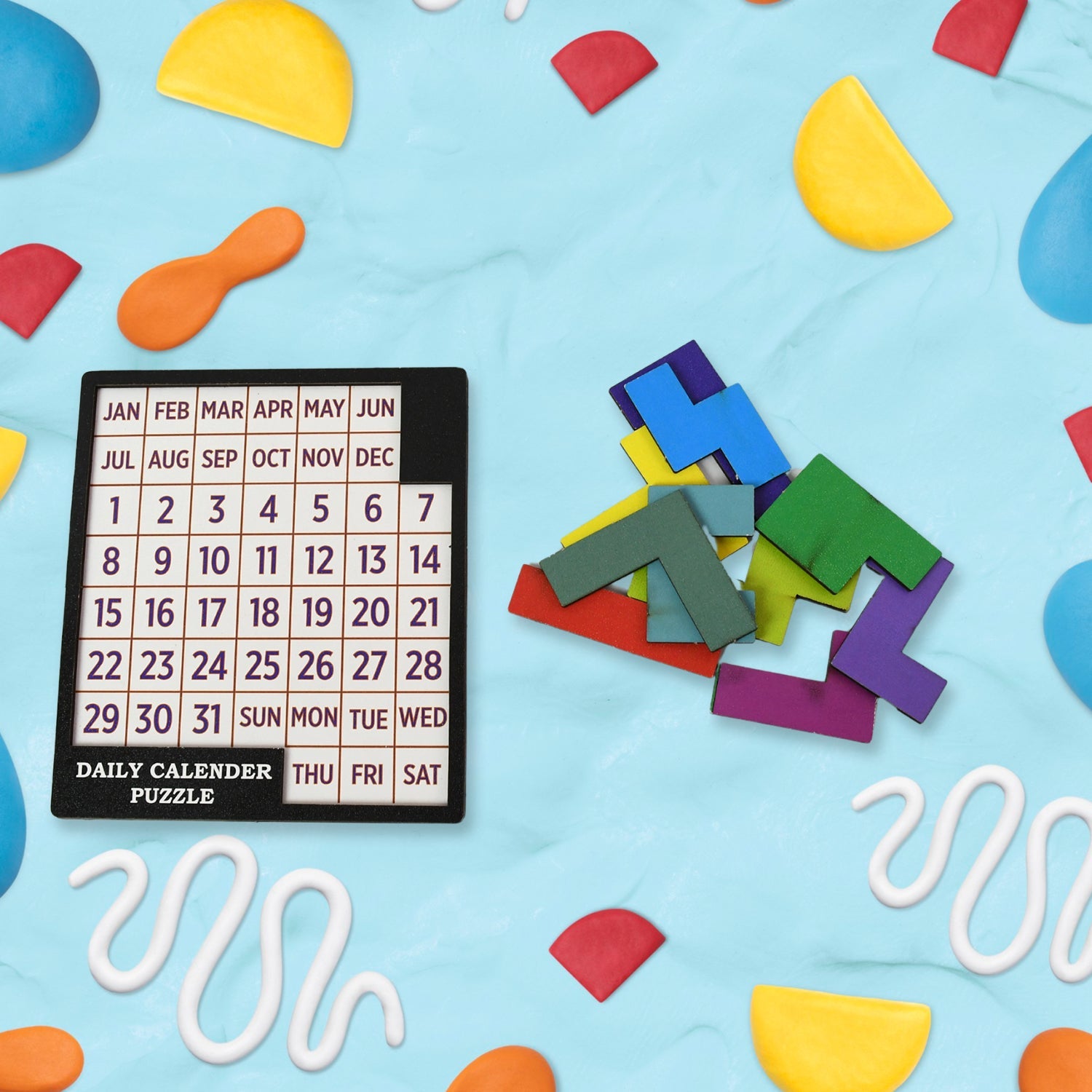 Wooden Daily Calendar Puzzle Mind Challenge Game | Inventive Play - Detail View 5