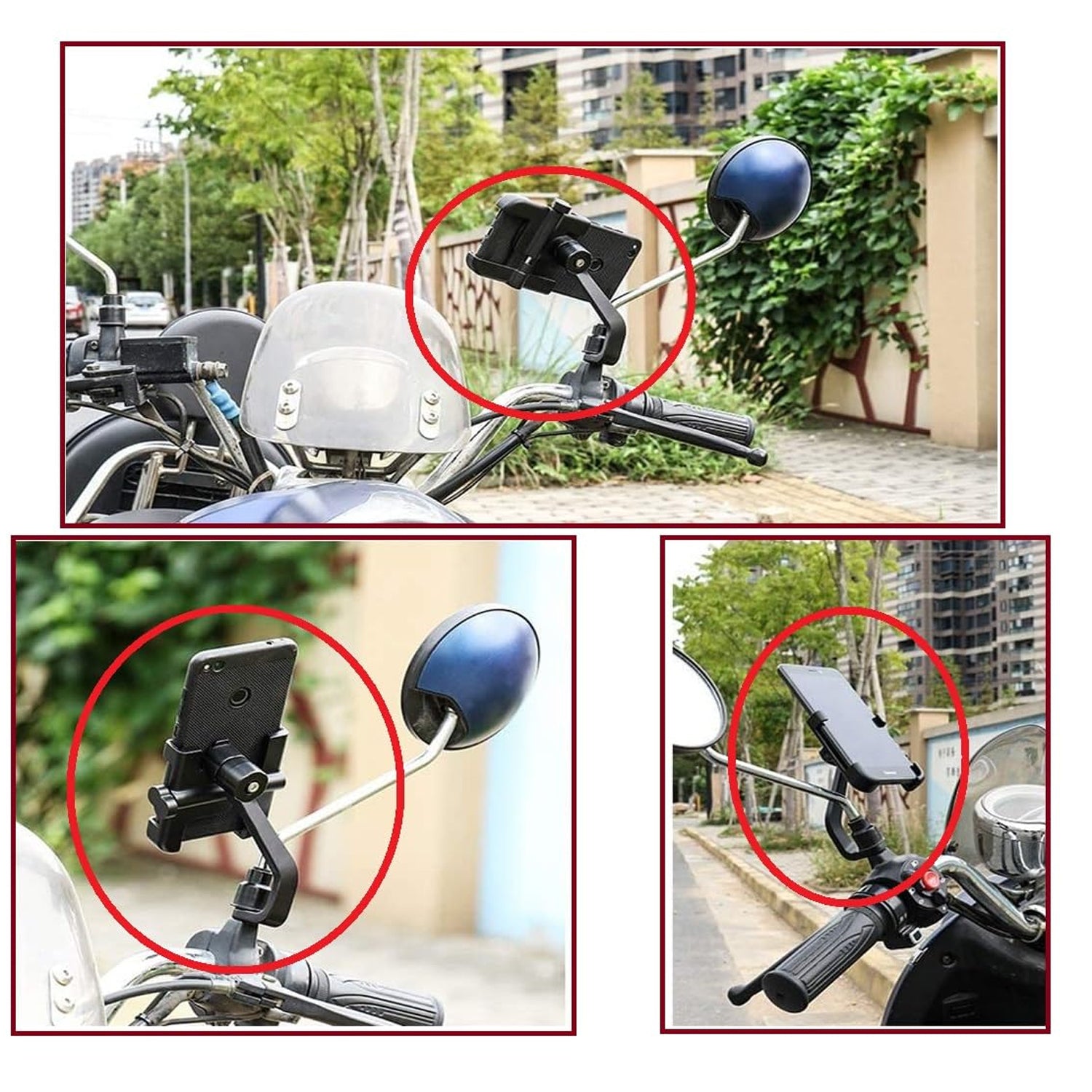 ALVENZA Bike Mobile Holder – 360° Metal Mount for Scooty | VelvaBloom