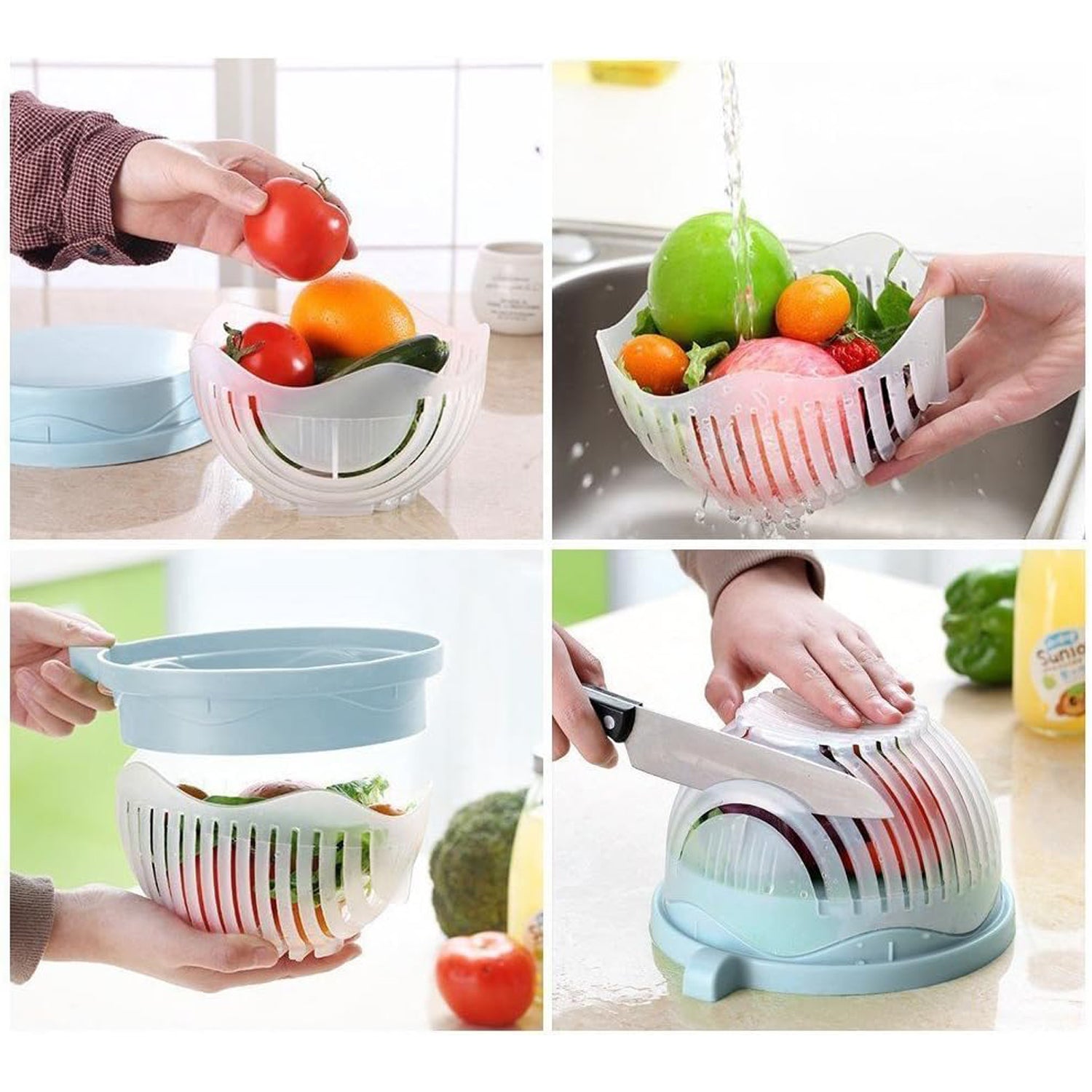 60 Seconds Salad Cutter Bowl Quick Vegetable & Fruit Slicer | Quickslice - Detail View 8
