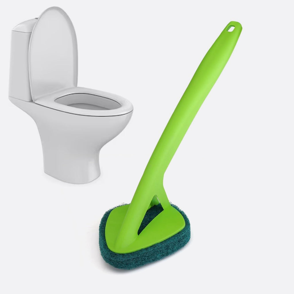 Long Handle Scrubber Triangular Sponge Pad for Deep Cleaning | Pro Clean - Back View