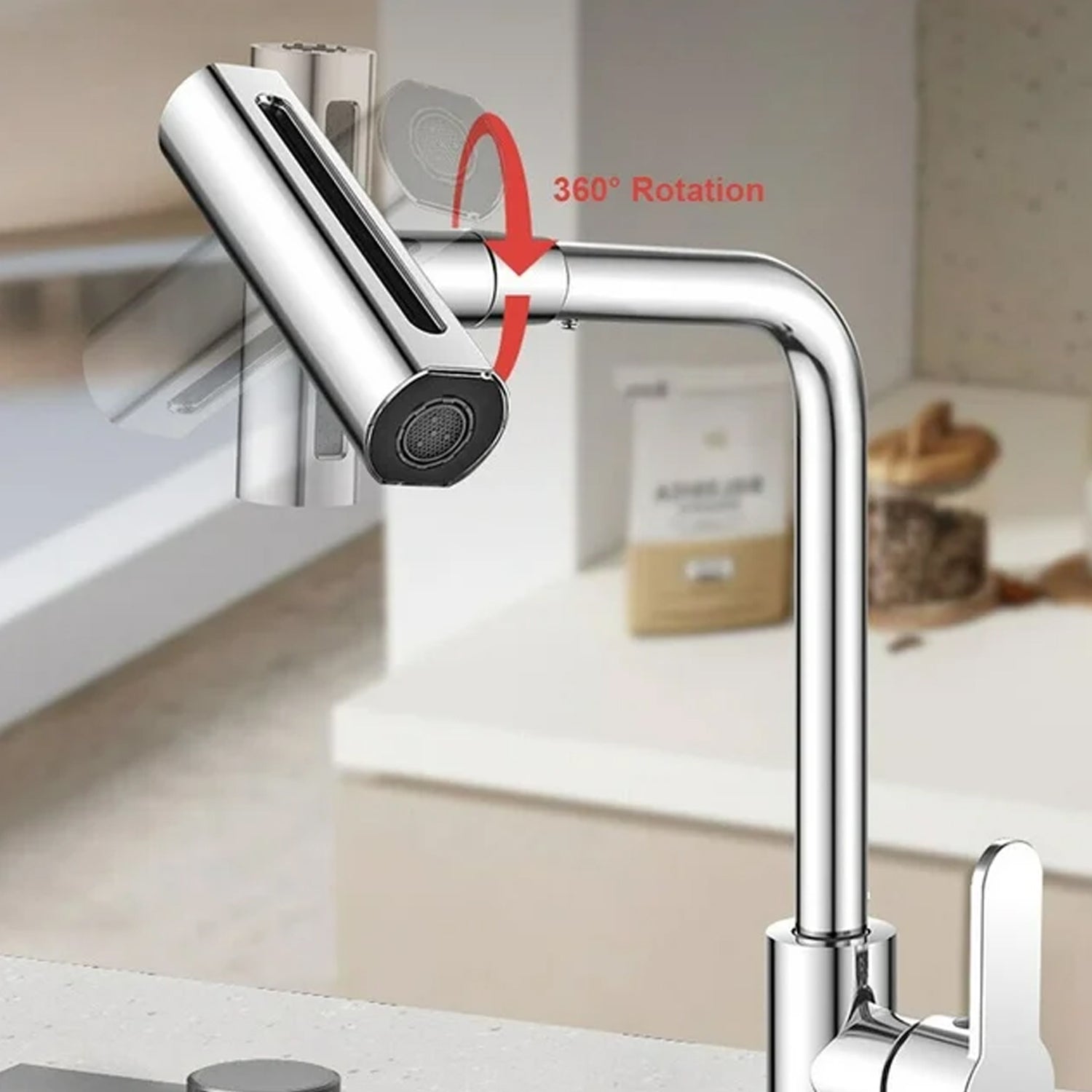 ALVENZA Kitchen Faucet Extender – 360° Rotating Waterfall | Mist & Relax