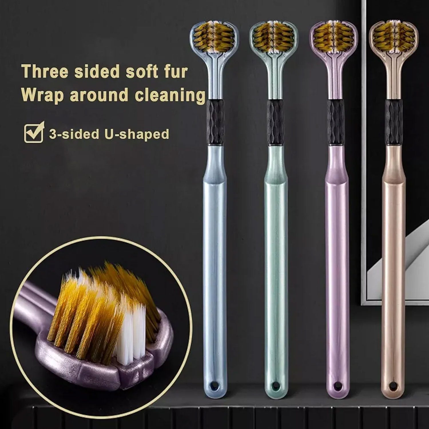 3-Sided Toothbrush Soft Bristle Set for Complete Oral Care | BrushedUp - Detail View 6