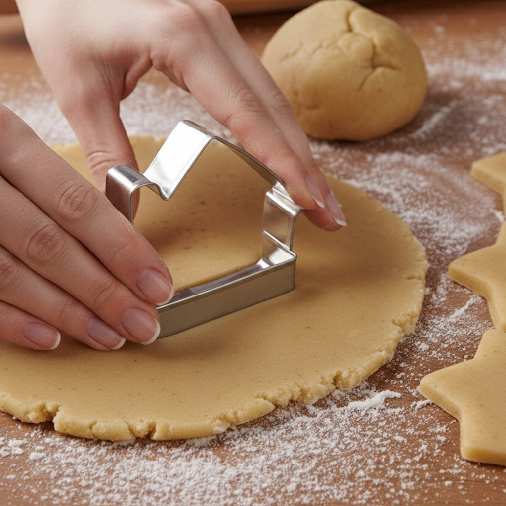 Stainless Steel House Shape Cookie Cutter Set 3 Durable Baking Molds - Detail View 5