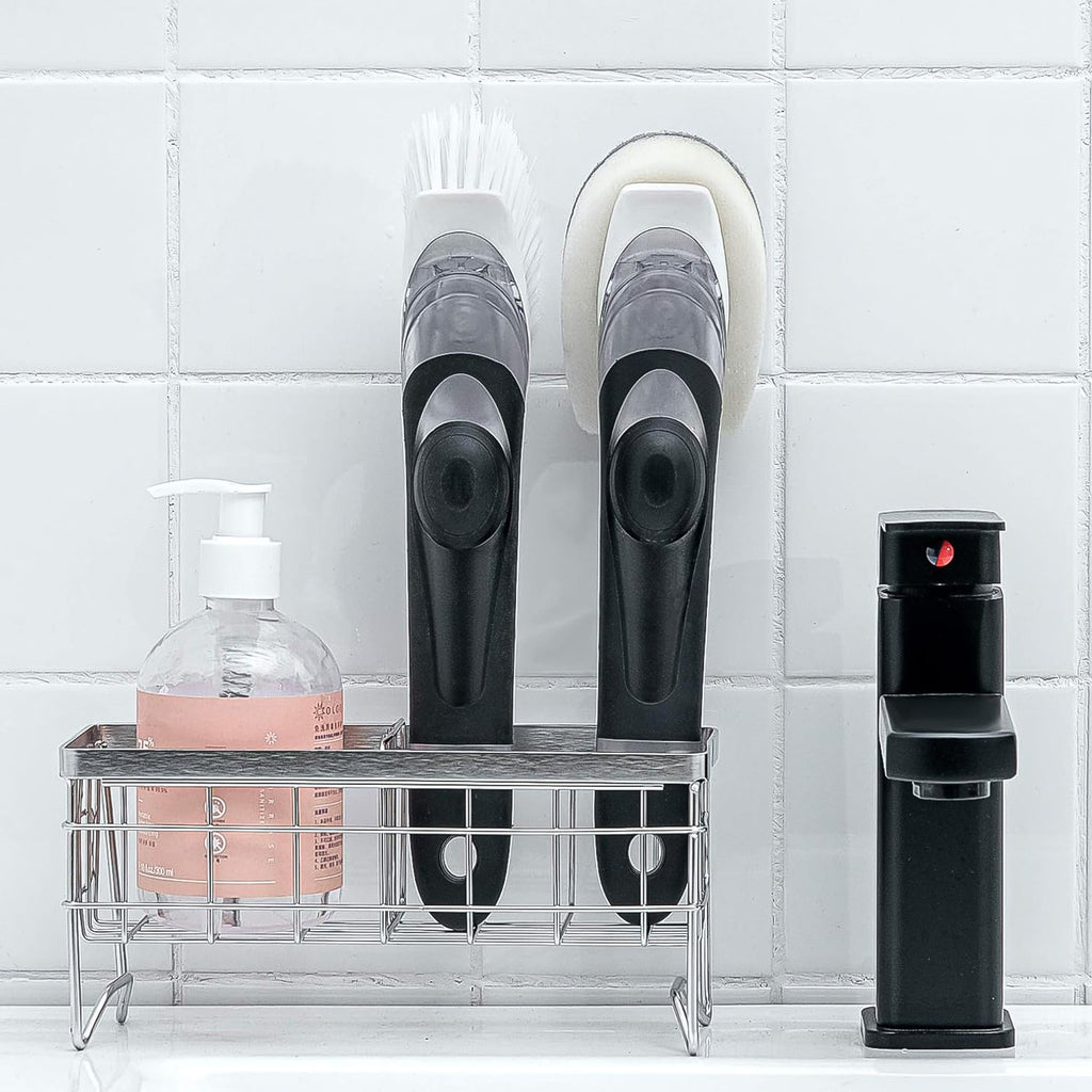 ALVENZA Soap Dispensing Dish Brush – Refillable Kitchen Scrubber | VelvetBubbles