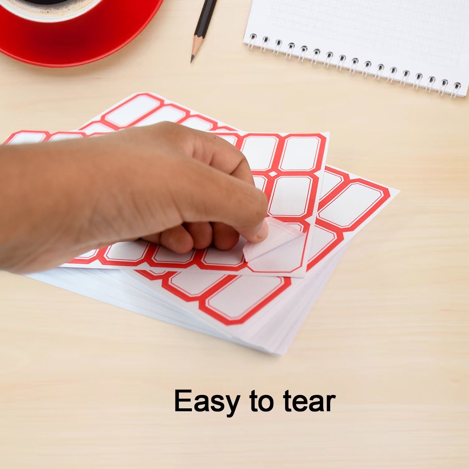 Writable Label Stickers Easy to Use with Red Border for Clarity - Detail View 7