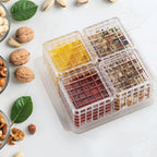 ALVENZA Dry Fruit Container Set – Acrylic 4-Piece Gift Tray | Ganesh