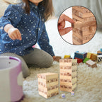 Wooden Tumbling Tower Game 48pc Family Stacking Blocks | Puzzle Vista - Detail View 6