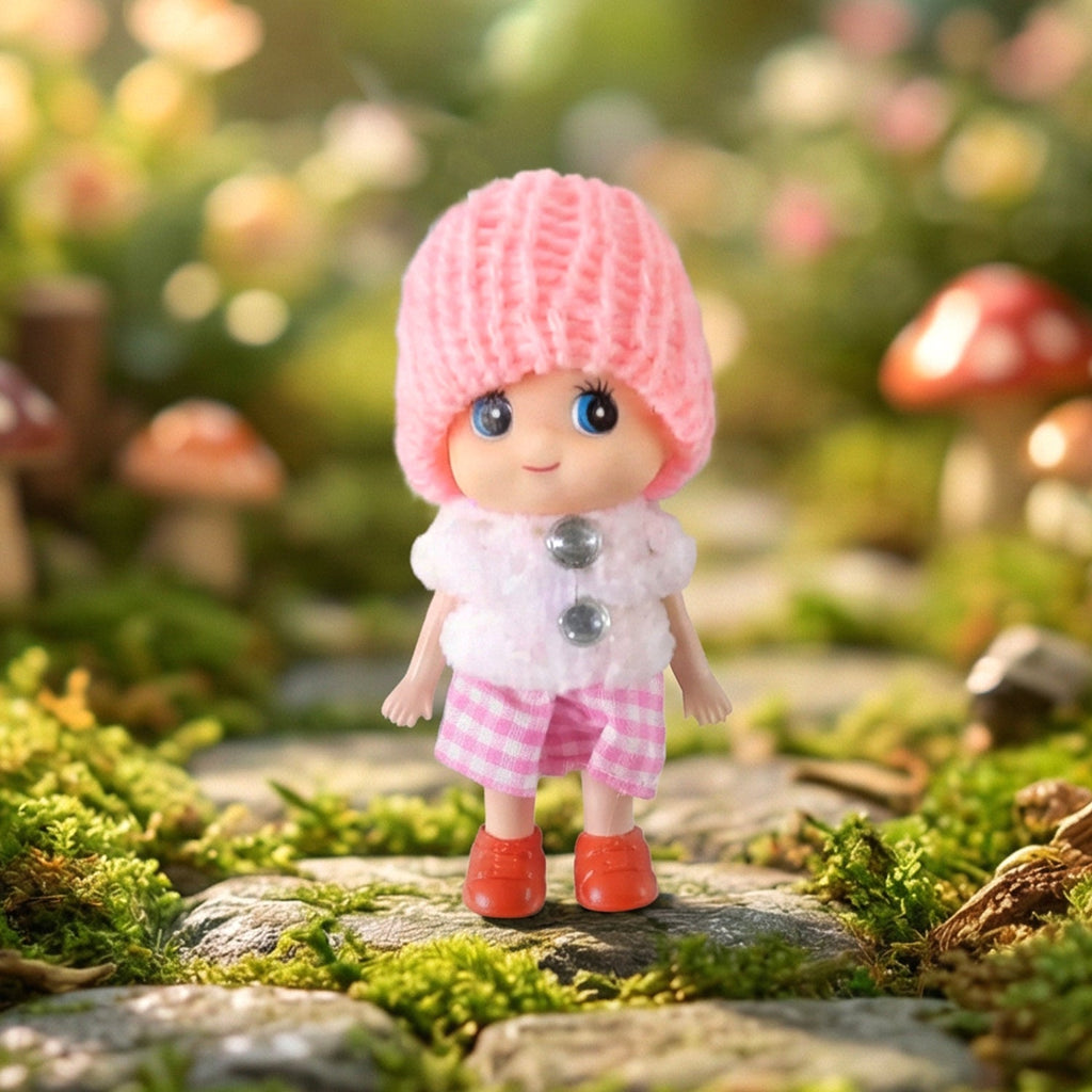 ALVENZA Mini Doll Keychain – Adorable Soft Knitted Cap & Vibrant Design
