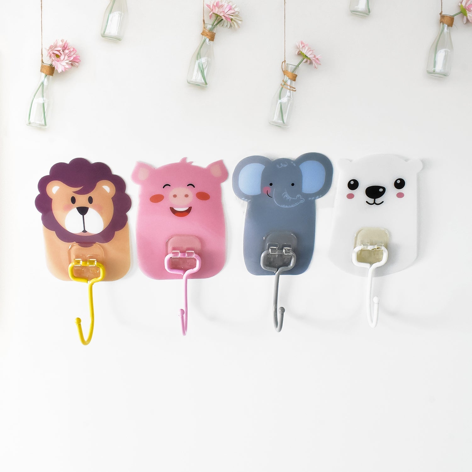 Wall Mounted Cartoon Hooks Self-Adhesive, Kid-Friendly Design - Detail View 6