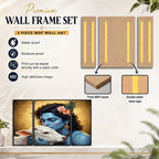 Krishna N Cow Wall Art Vibrant 3 Panel MDF Design for Home - Detail View 5
