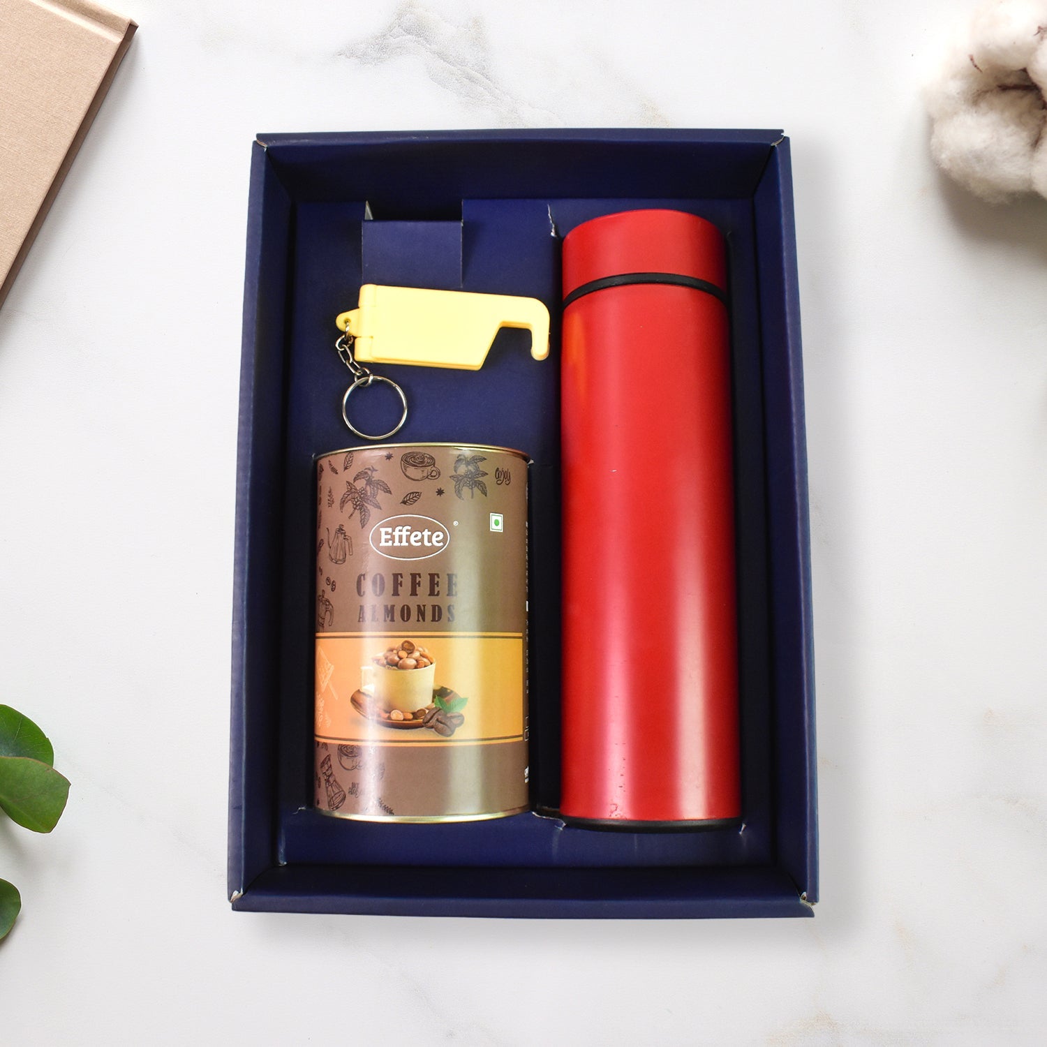 ALVENZA Personalized Temperature Water Bottle – 2in1 Keychain & Chocolate Gift Set