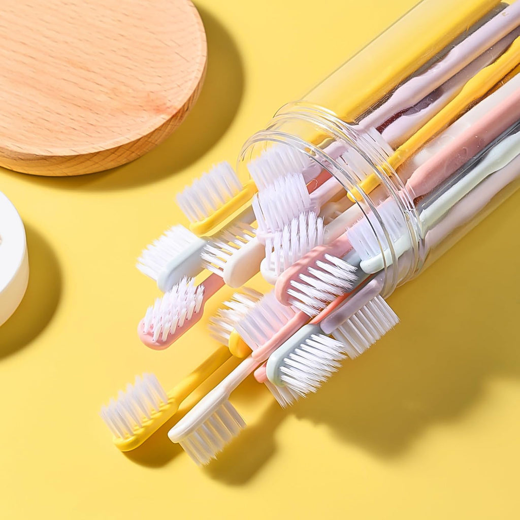 Soft Plastic Toothbrush Set – 20 Pcs with Travel Box | BrushedUp