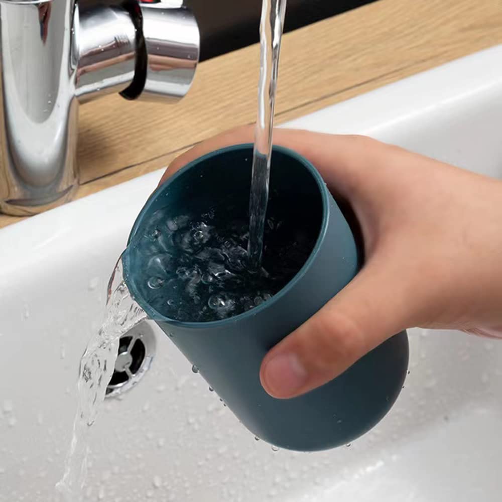 Wall Mount Toothbrush Holder 2 Cups, Self-Adhesive | BrushedUp - Back View