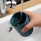 Wall Mount Toothbrush Holder 2 Cups, Self-Adhesive | BrushedUp - Back View