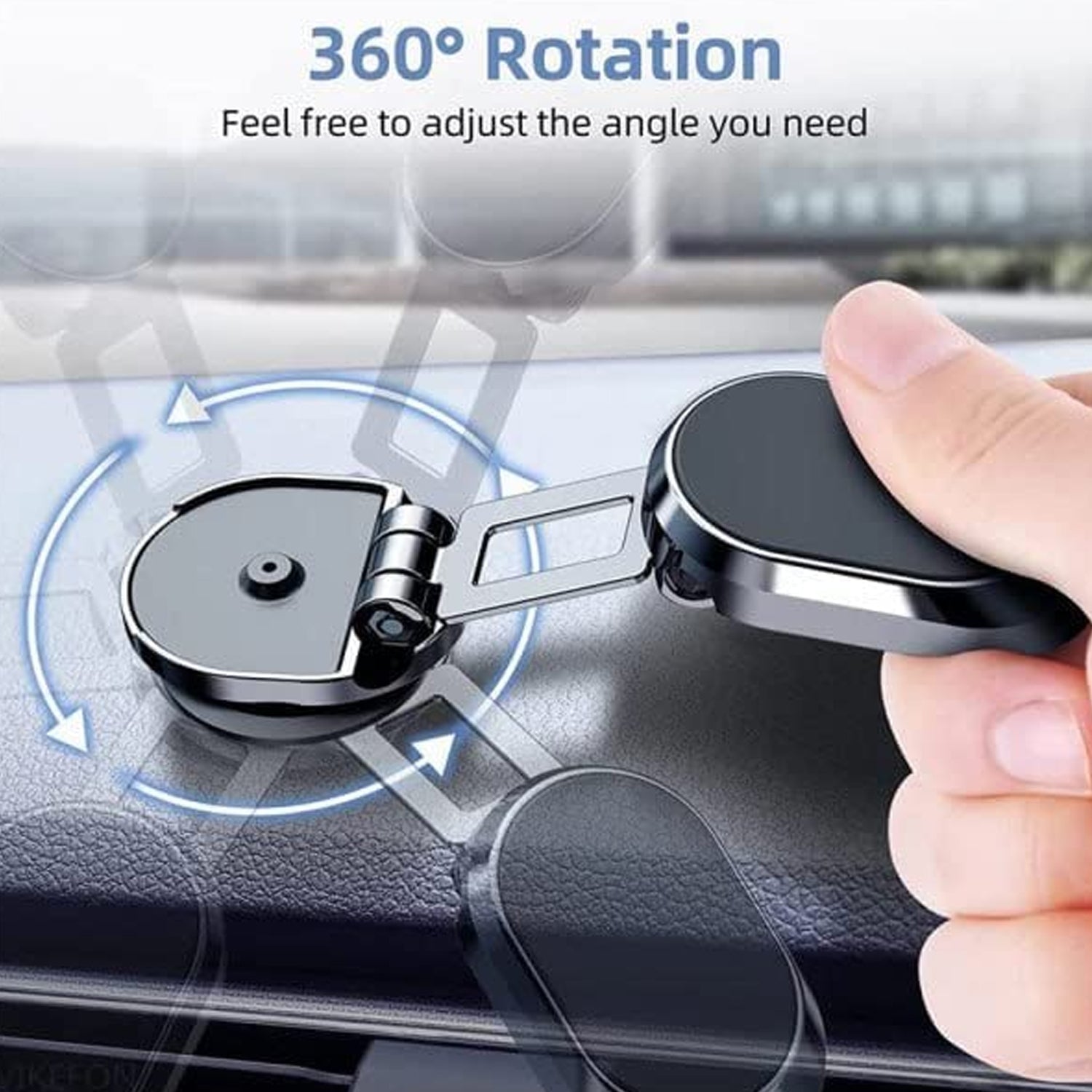 ALVENZA Magnetic Car Phone Holder – 360° Rotating Metal Mount | Deodap