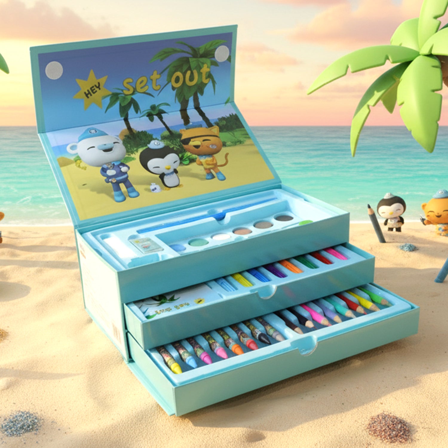 ALVENZA Kids Drawing Kit Box – Complete Cartoon Art Set with Colors