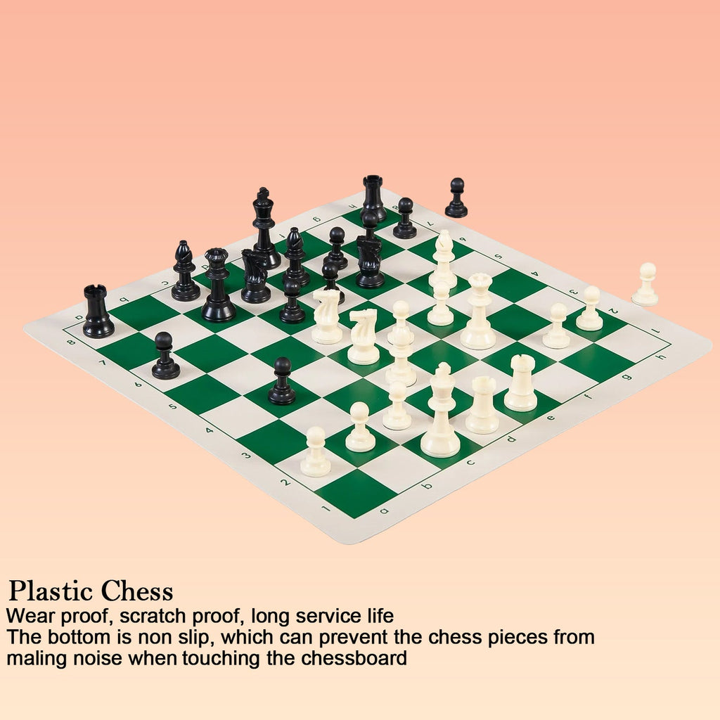 ALVENZA Portable Chess Set – Foldable, Travel-Friendly with Plastic Pieces