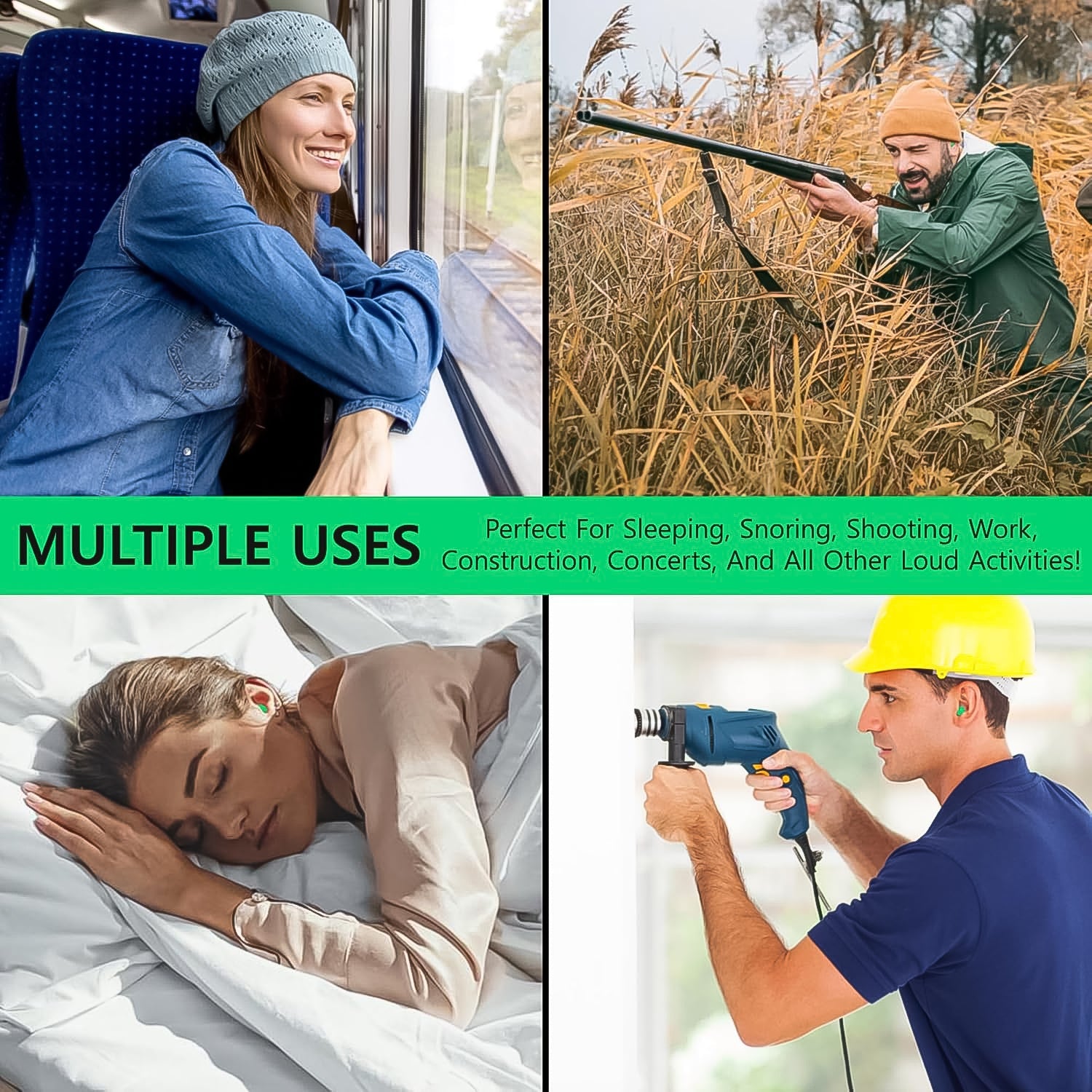 Noise Reduction Earplugs Soft Foam for Sleep & Travel | XcelSafe - Detail View 6