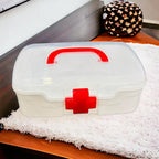 First Aid Box – 3-Compartment Portable Medicine Kit | Organivo
