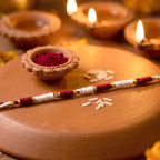 Traditional Pearl Beaded Rakhi Elegant Festive Design for Raksha Bandhan - Detail View 5