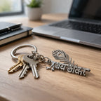 ALVENZA Religious Peepal Leaf Keychain – Durable Metal for Daily Inspiration
