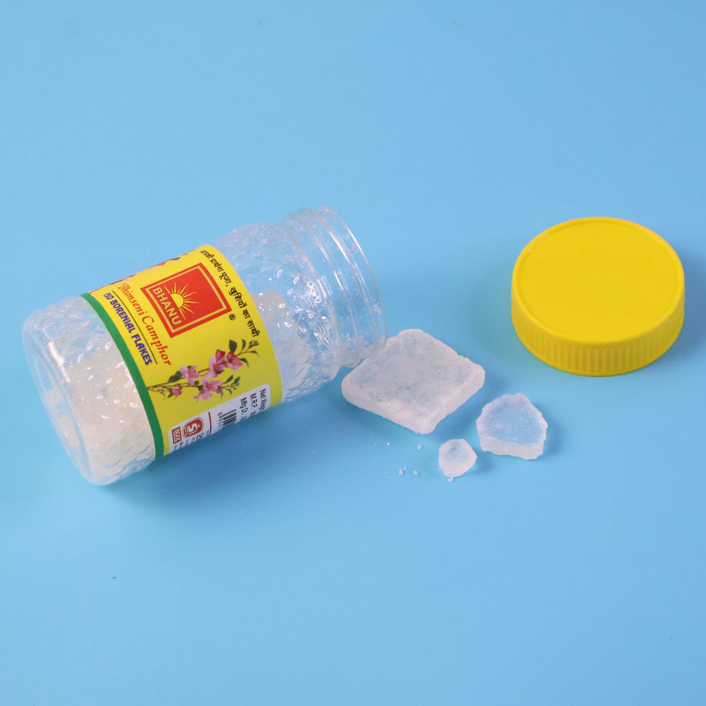 ALVENZA Bhimseni Camphor Flakes – Pure ISO Borneol for Pooja & Air Purification
