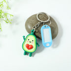 ALVENZA Avocado Cartoon Keychain with Name Tag Holder – Cute & Practical