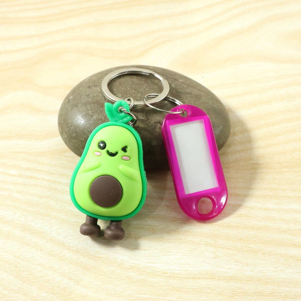 ALVENZA Cartoon Character Keychain with Label Tag Holder – Fun & Practical