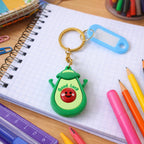 ALVENZA Avocado Keychain – Cute Cartoon Design with ID Tag