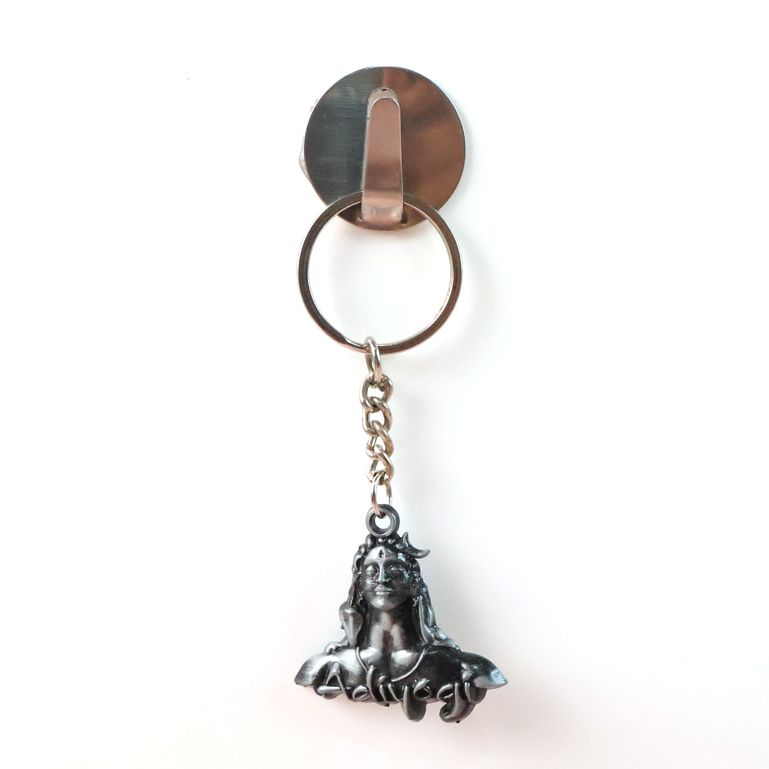 ALVENZA Lord Shiva Metal Keychain Set – Durable Spiritual Key Rings (2 Pc)