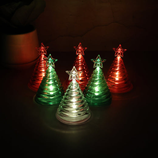 ALVENZA LED Christmas Tree Decorative Lights – Set of 6 Mini Battery Operated Lamps