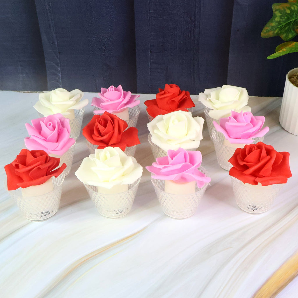 ALVENZA Rose Shaped Flameless LED Candles – Elegant Romantic Decor Set