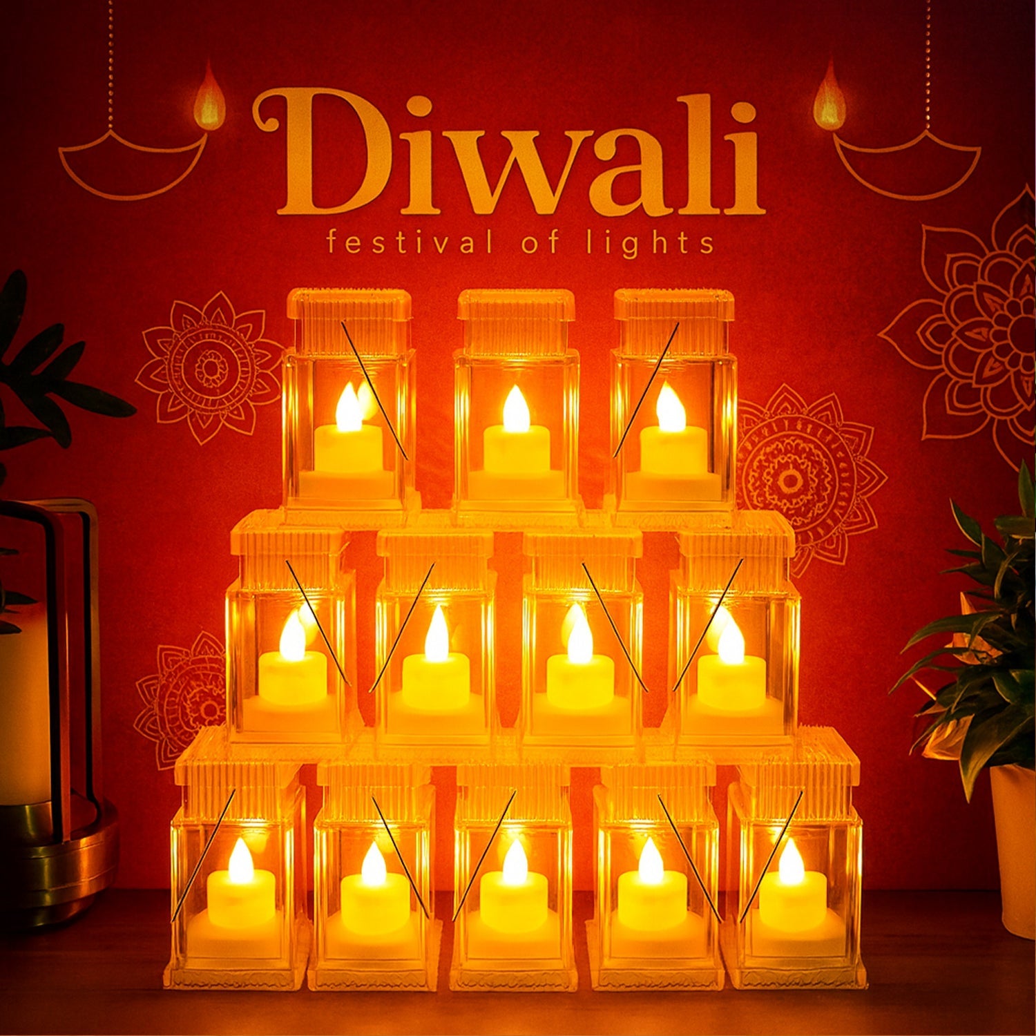 ALVENZA LED Storm Lantern Decorative Lights – Set of 12 Battery-Operated Flameless Lanterns