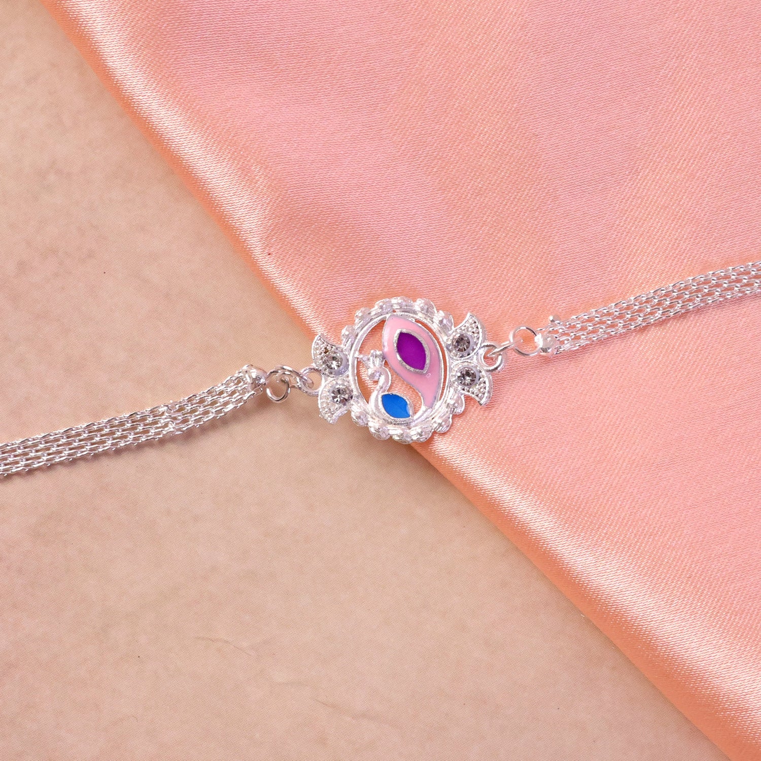 ALVENZA Peacock Rakhi - Elegant Traditional Design for Raksha Bandhan Festival