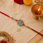 ALVENZA Colorful Rakhi with Beads & Religious Symbol – Traditional Festive Accessory
